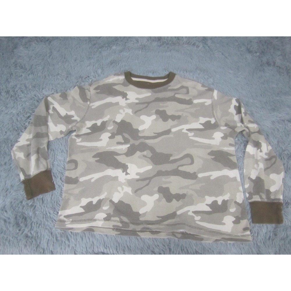 Faded Glory Shirt Mens XL Camo Thermal Long Sleeve Waffle Knit Tee Crewneck